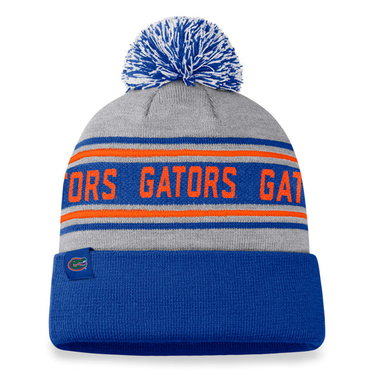 Men's Top of the World Heather Gray Florida Gators Frigid Cuffed Knit Hat with Pom