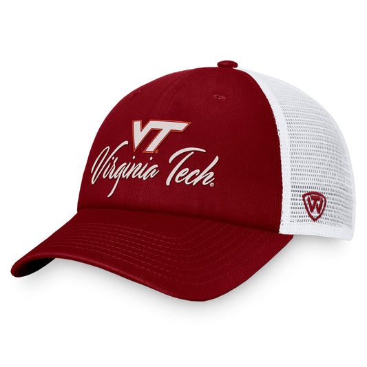 Women's Top of the World Maroon/White Virginia Tech Hokies Charm Trucker Adjustable Hat