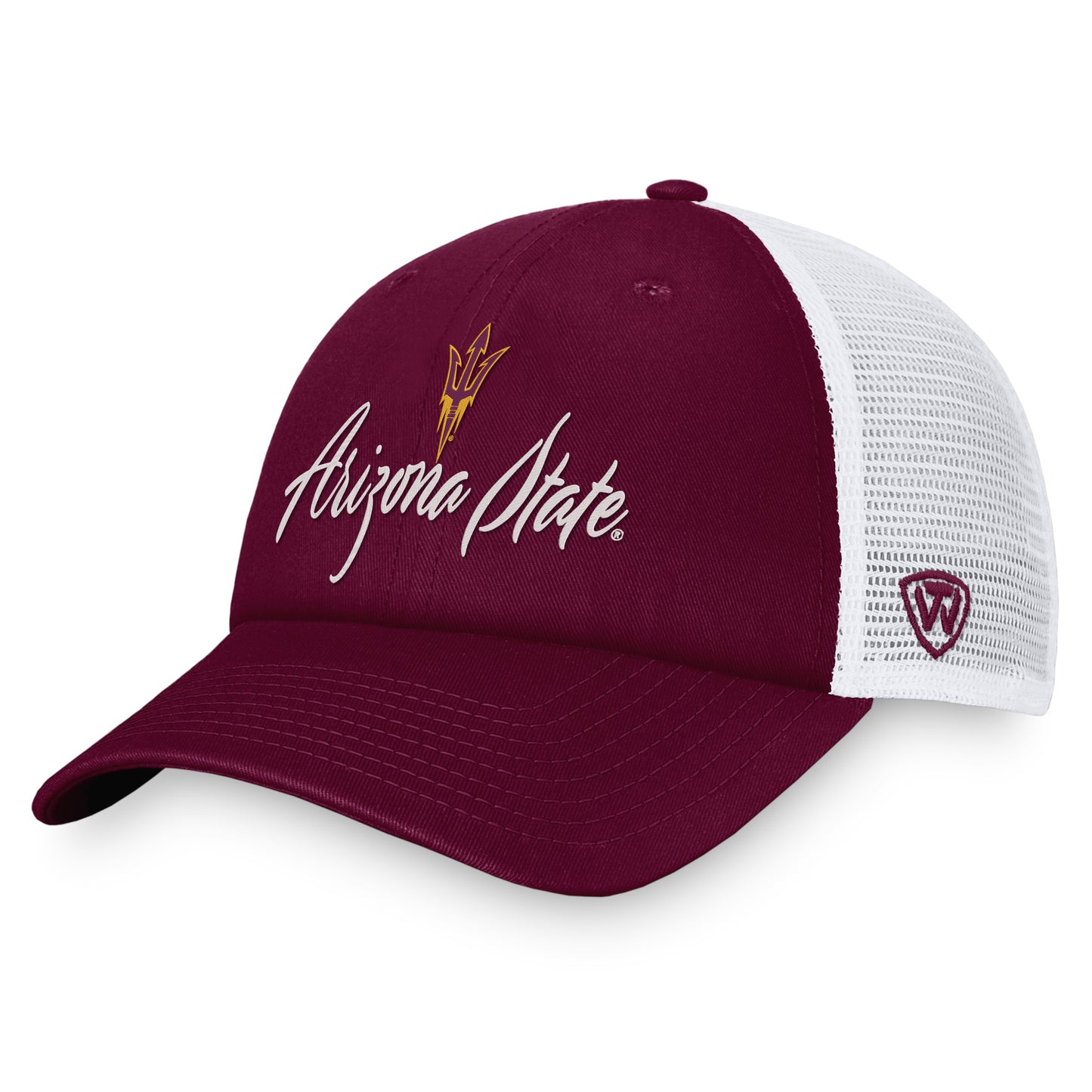 Women's Top of the World Maroon/White Arizona State Sun Devils Charm Trucker Adjustable Hat