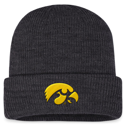 Men's Top of the World Charcoal Iowa Hawkeyes Sheer Cuffed Knit Hat