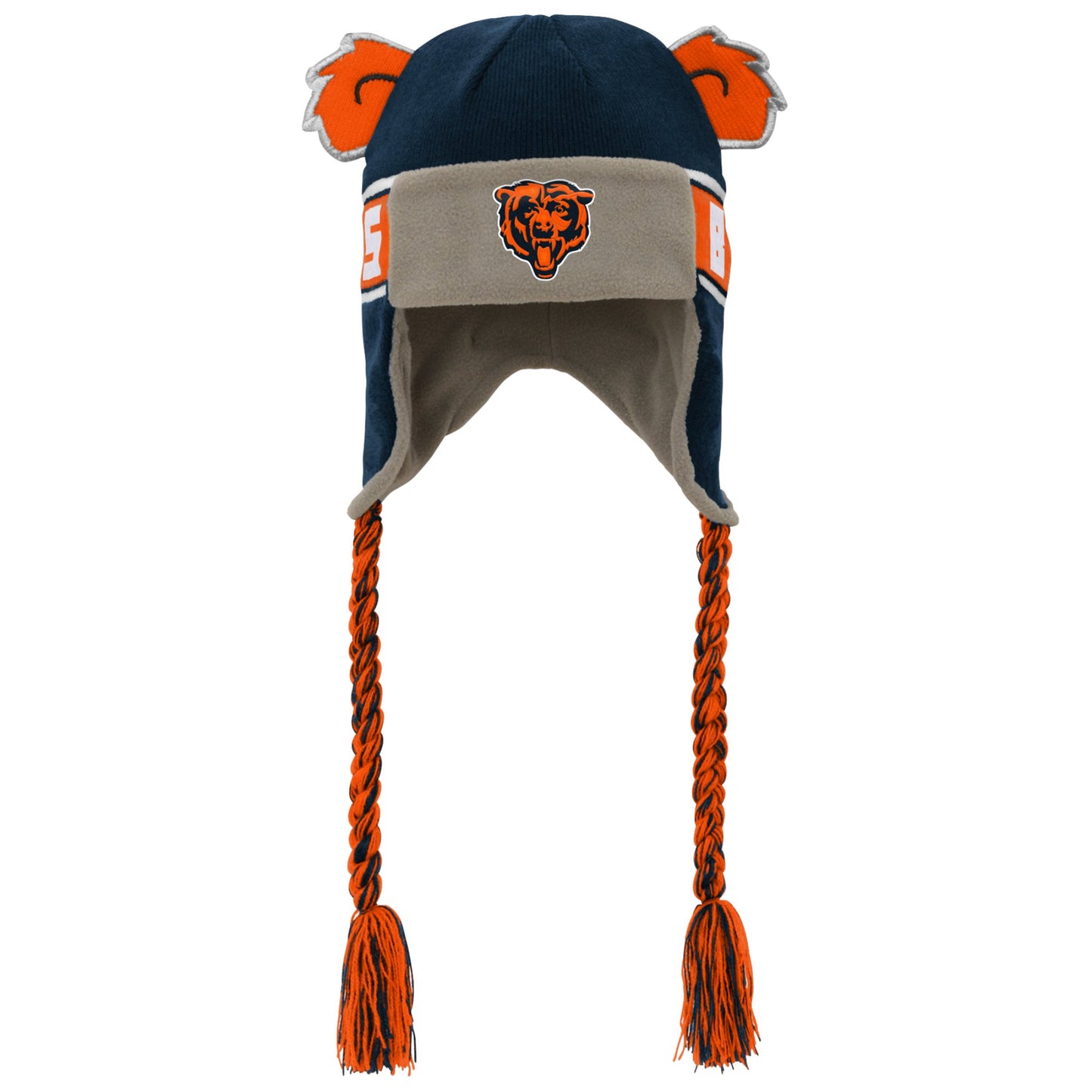 Youth Outerstuff Navy Chicago Bears Wordmark Ears Trooper Knit Hat