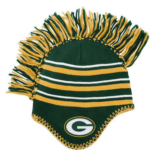 Preschool Green Green Bay Packers Mohawk Stripe Knit Hat