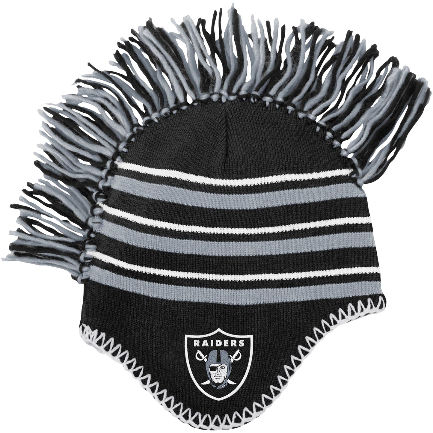 Preschool Black Las Vegas Raiders Mohawk Stripe Knit Hat