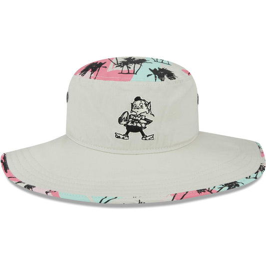 Men's New Era Khaki Cleveland Browns Retro Beachin' Bucket Hat