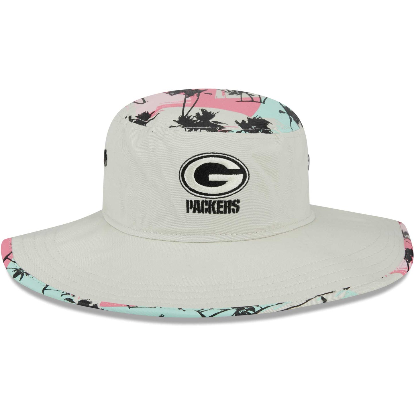 Men's New Era Khaki Green Bay Packers Retro Beachin' Bucket Hat