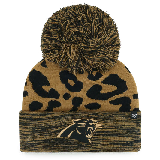 Women's '47  Brown Carolina Panthers Rosette Cuffed Knit Hat with Pom