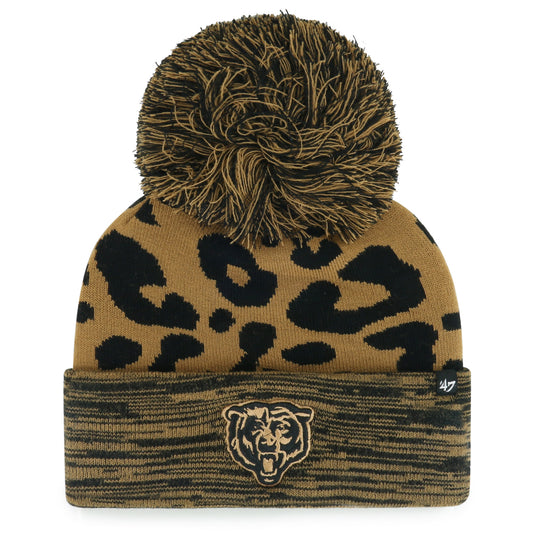 Women's '47  Brown Chicago Bears Rosette Cuffed Knit Hat with Pom