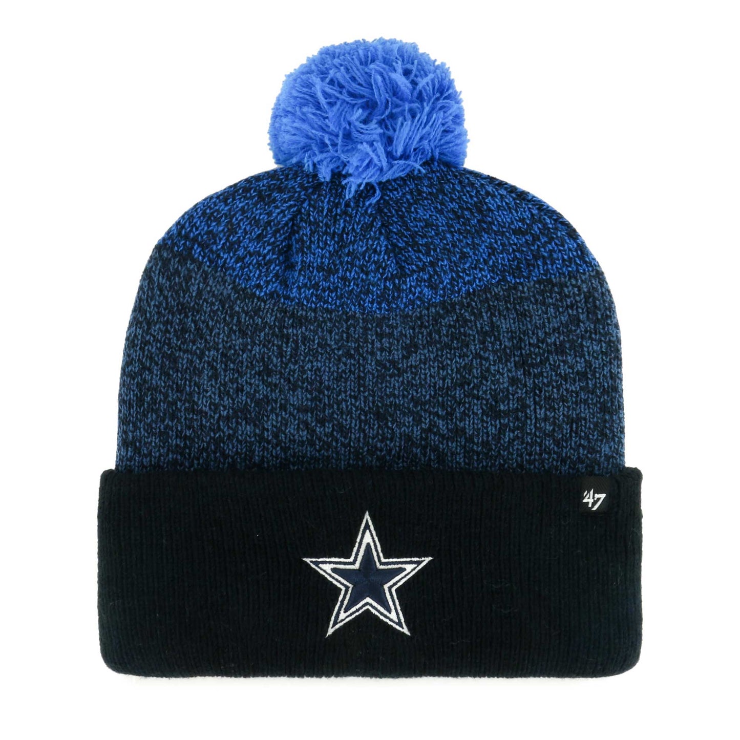 Men's '47 Navy Dallas Cowboys Dark Freeze Cuffed Knit Hat with Pom