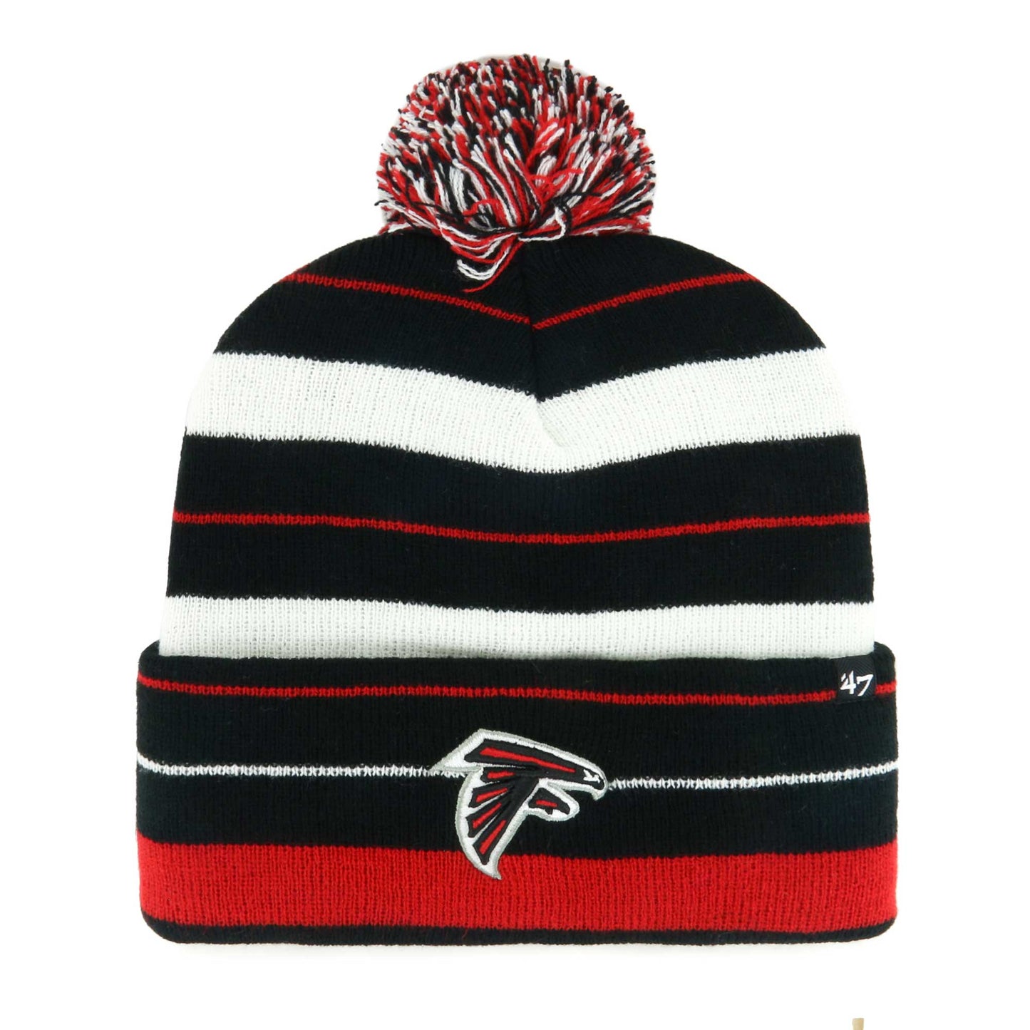 Men's '47 Black Atlanta Falcons Powerline Cuffed Knit Hat with Pom