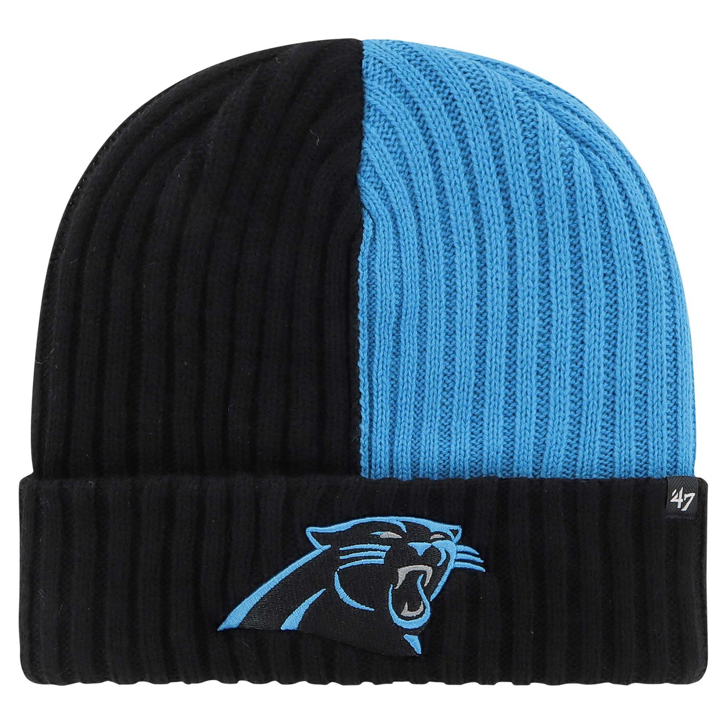 Men's '47 Black Carolina Panthers Fracture Cuffed Knit Hat