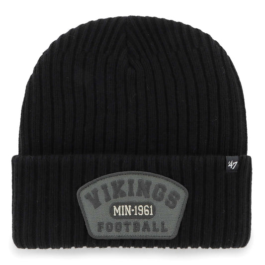 Men's '47 Black Minnesota Vikings Ridgeway Cuffed Knit Hat