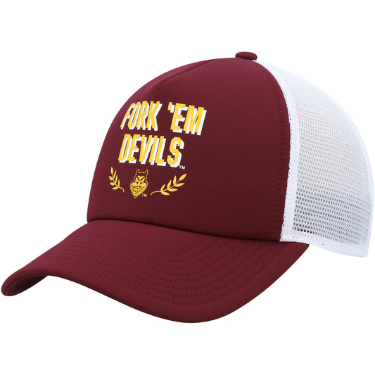 Men's adidas Maroon Arizona State Sun Devils Phrase Foam Front Trucker Adjustable Hat