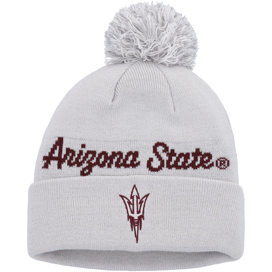 Men's adidas Gray Arizona State Sun Devils Cuffed Knit Hat with Pom