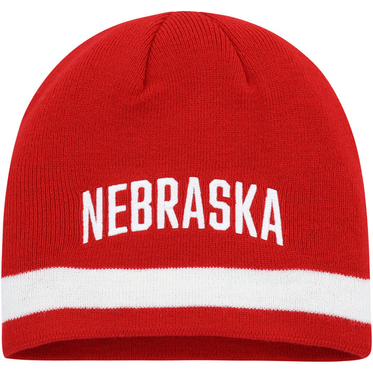 Men's adidas Scarlet Nebraska Huskers Wordmark Beanie