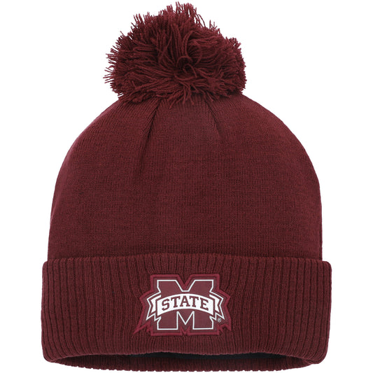 Men's adidas Maroon Mississippi State Bulldogs 2023 Sideline COLD.RDY Cuffed Knit Hat with Pom