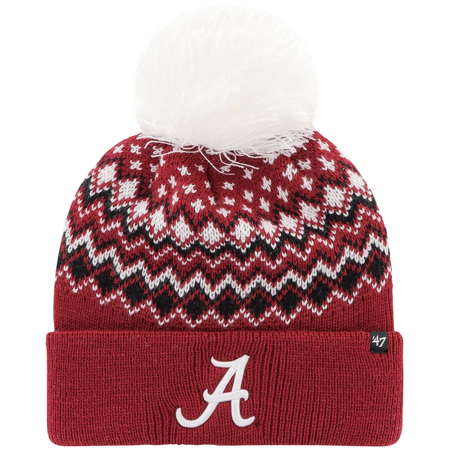 Women's '47 Crimson Alabama Crimson Tide Elsa Cuffed Knit Hat with Pom