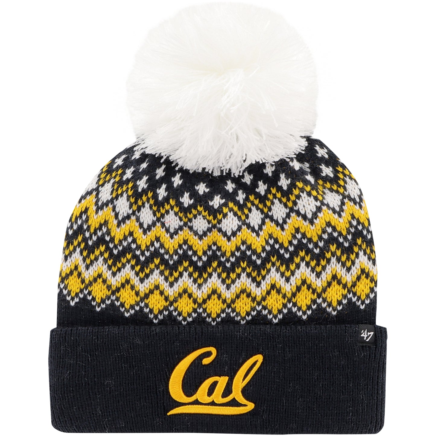 Women's '47 Navy Cal Bears Elsa Cuffed Knit Hat with Pom