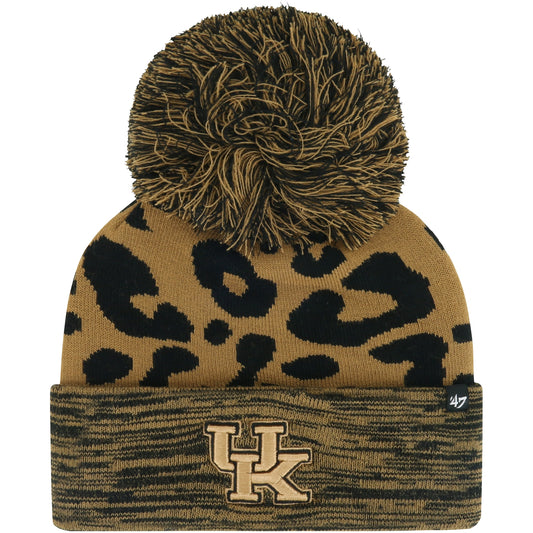 Women's '47  Brown Kentucky Wildcats Rosette Cuffed Knit Hat with Pom