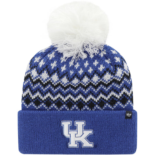 Women's '47 Royal Kentucky Wildcats Elsa Cuffed Knit Hat with Pom