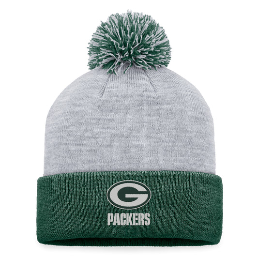 Women's Fanatics Gray Green Bay Packers Cuffed Knit Hat with Pom