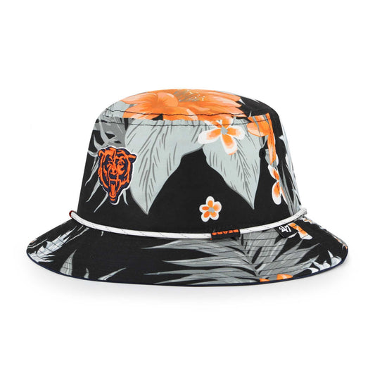 Men's '47  Black Chicago Bears Dark Tropic Bucket Hat