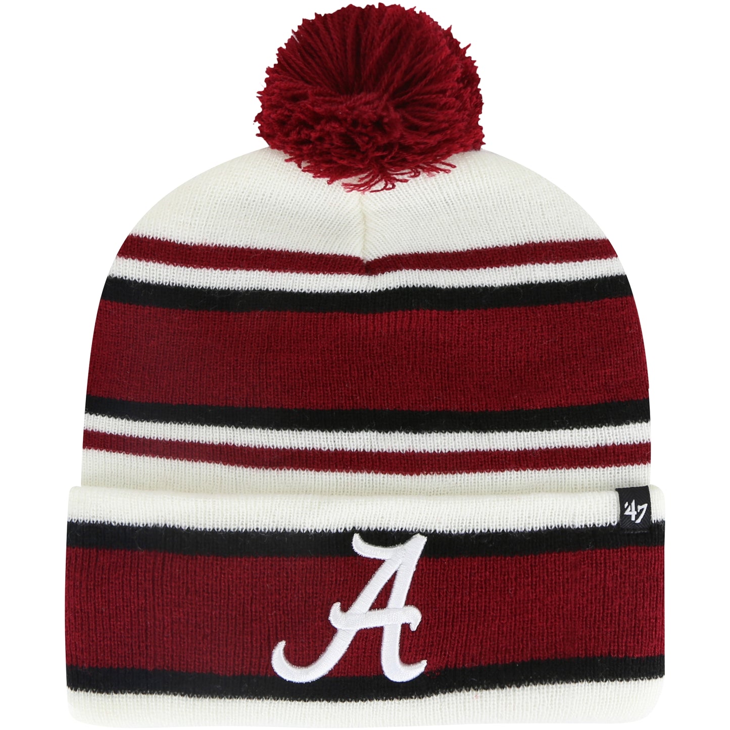 Youth '47  White Alabama Crimson Tide Stripling Cuffed Knit Hat with Pom