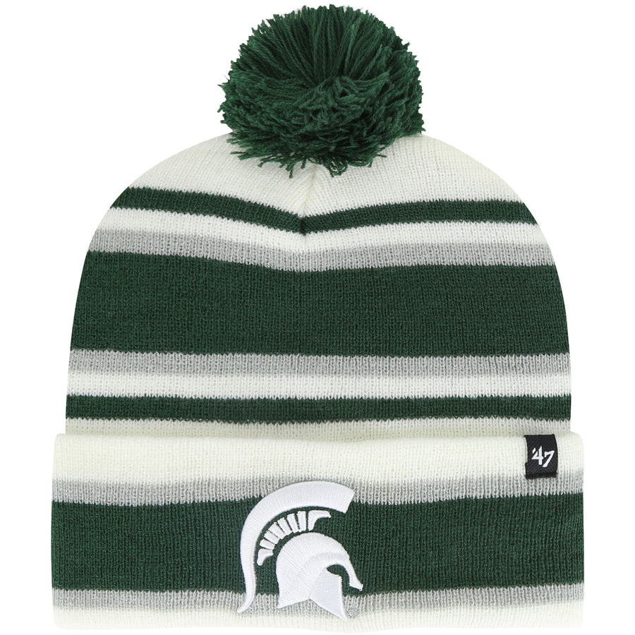 Youth '47  White Michigan State Spartans Stripling Cuffed Knit Hat with Pom