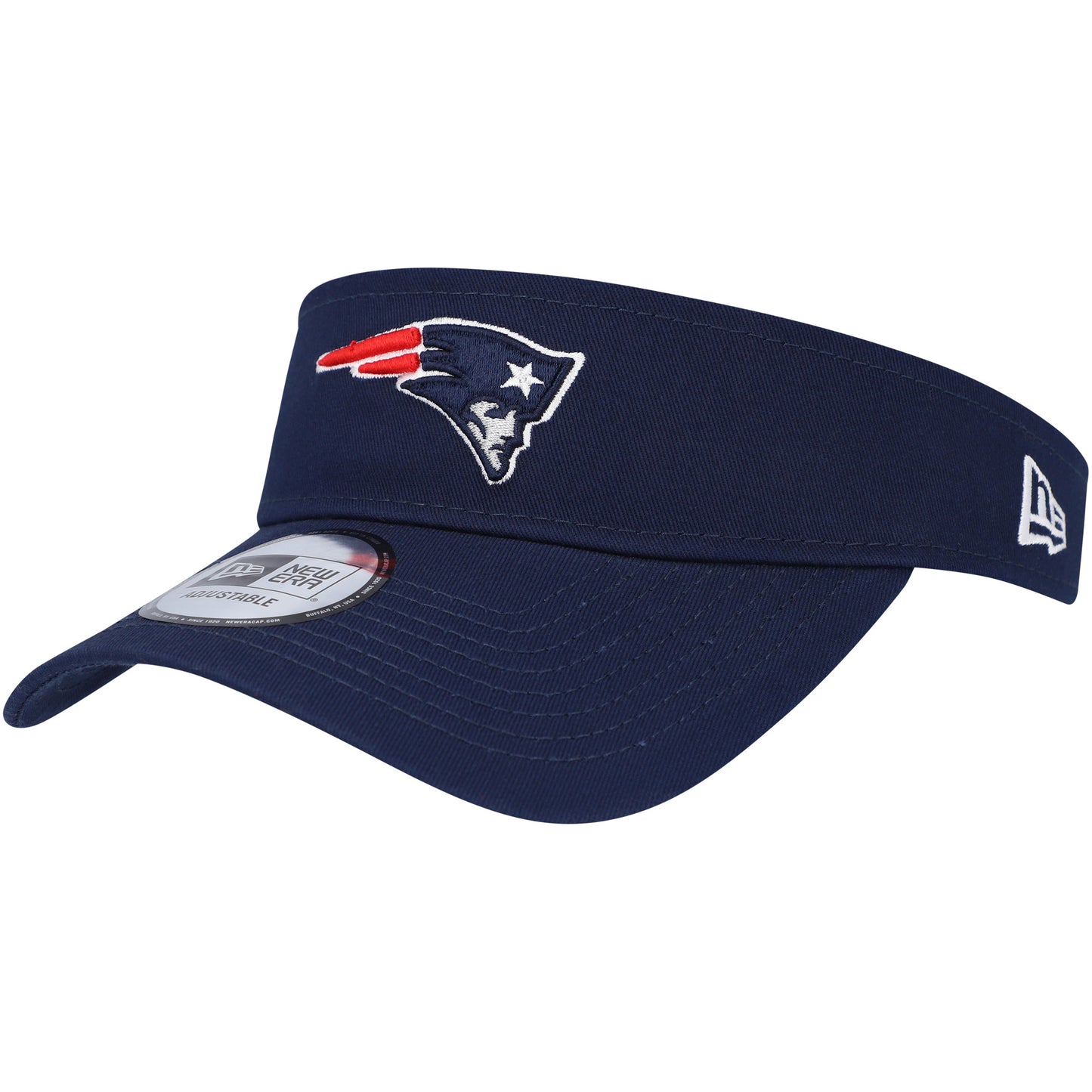 Men's New Era Navy New England Patriots Main Adjustable Visor