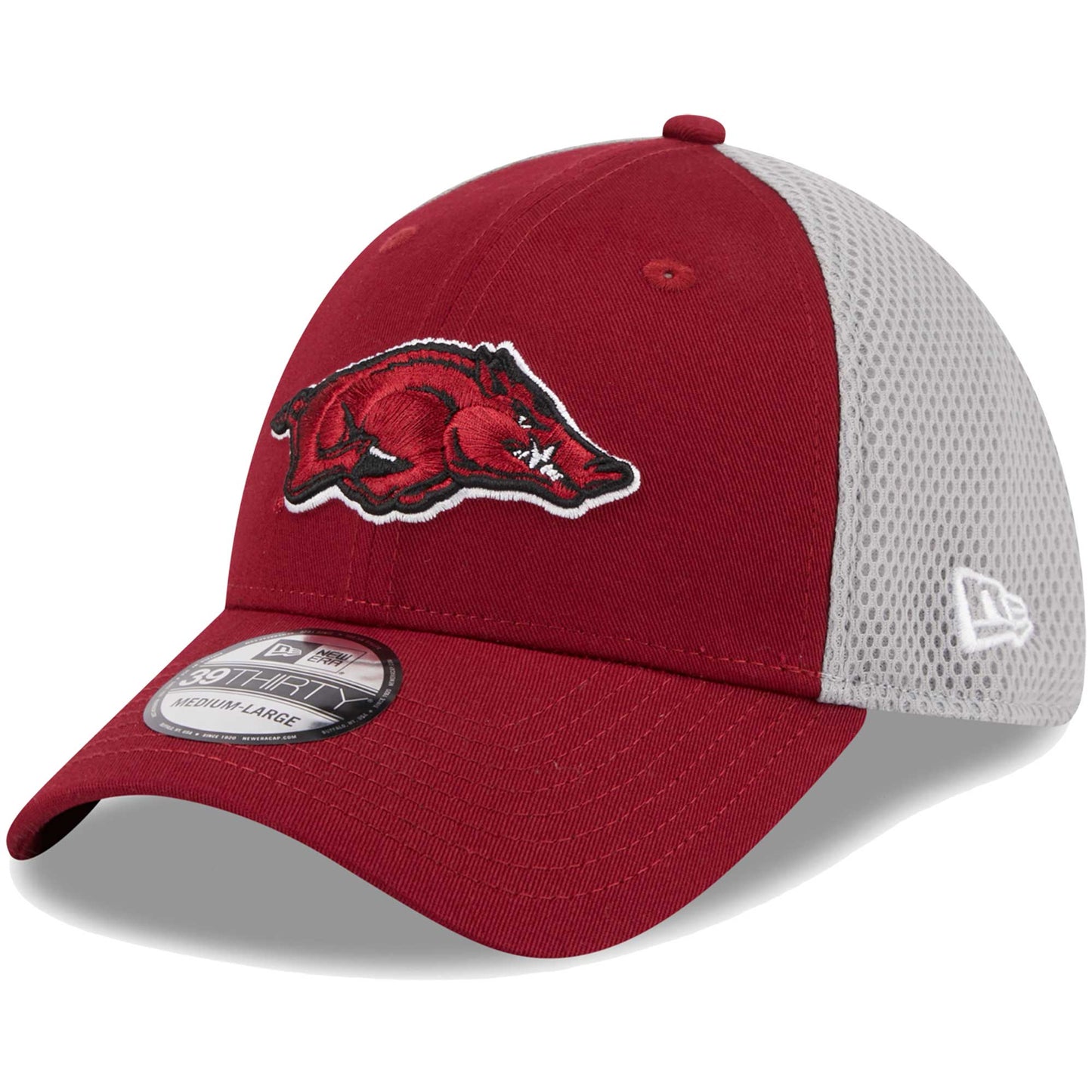 Men's New Era Cardinal Arkansas Razorbacks Evergreen Neo 39THIRTY Flex Hat