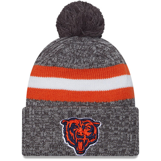 Men's New Era  Gray Chicago Bears 2023 Sideline Sport Cuffed Pom Knit Hat