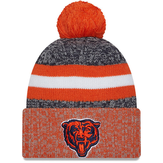 Men's New Era  Navy/Orange Chicago Bears 2023 Sideline Sport Cuffed Pom Knit Hat