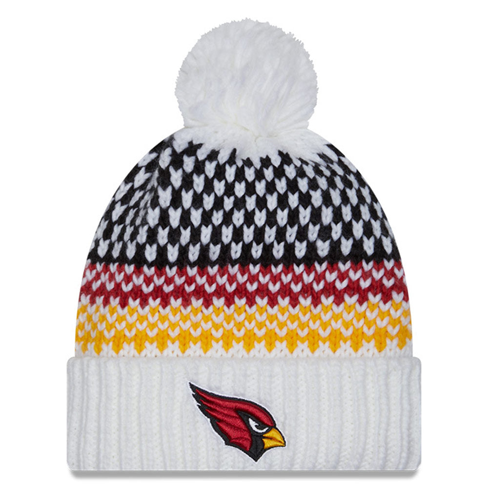 Women's New Era  White Arizona Cardinals 2023 Sideline Cuffed Knit Hat with Pom