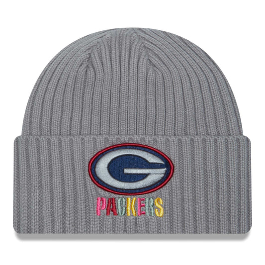 Men's New Era  Gray Green Bay Packers Color Pack Multi Cuffed Knit Hat