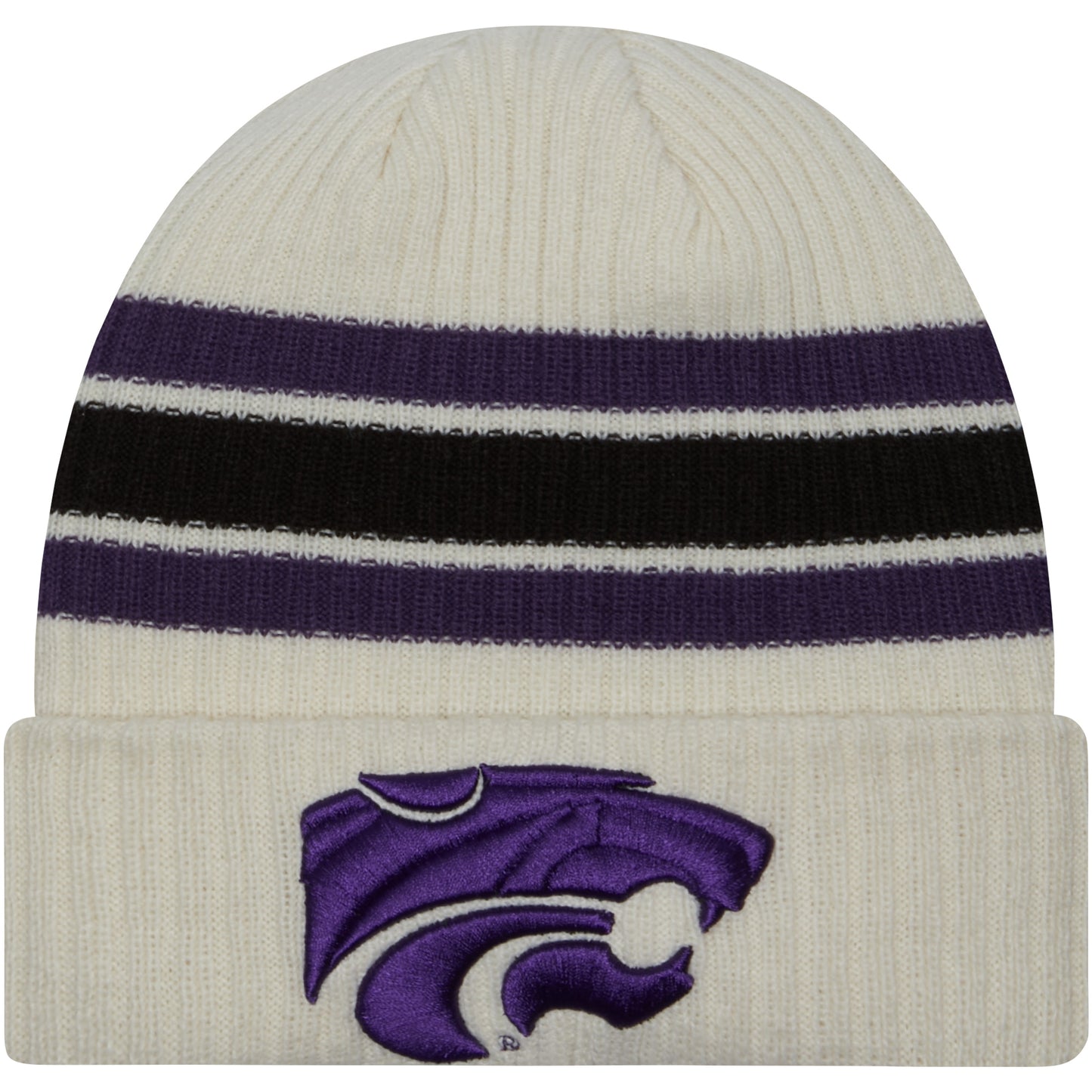 Men's New Era Cream Kansas State Wildcats Vintage Cuffed Knit Hat