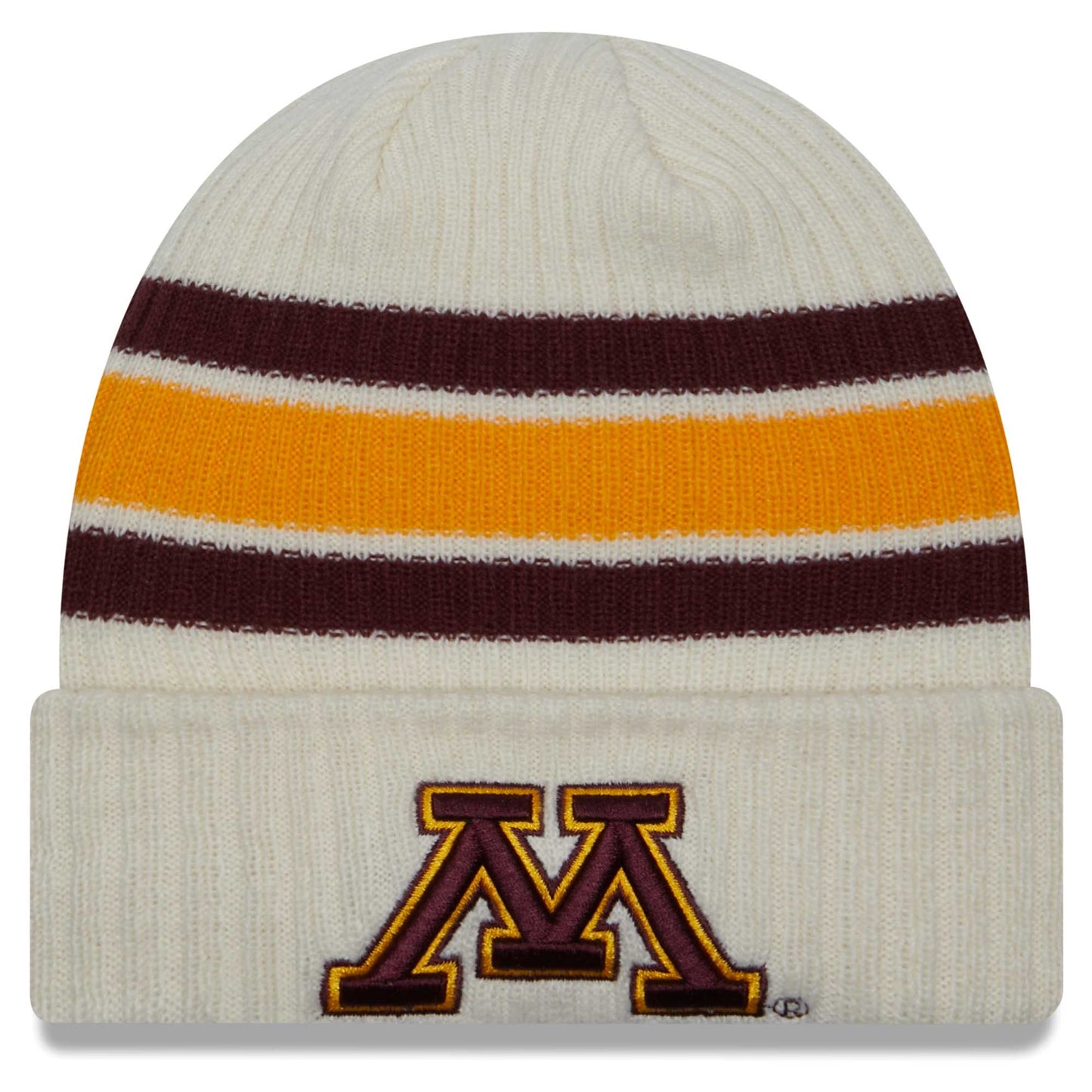 Men's New Era Cream Minnesota Golden Gophers Vintage Cuffed Knit Hat