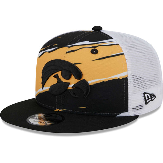 Men's New Era Black Iowa Hawkeyes Tear Trucker 9FIFTY Snapback Hat