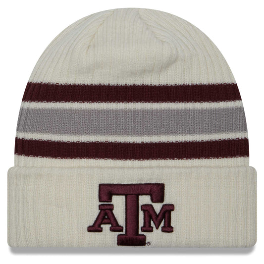 Men's New Era Cream Texas A&M Aggies Vintage Cuffed Knit Hat