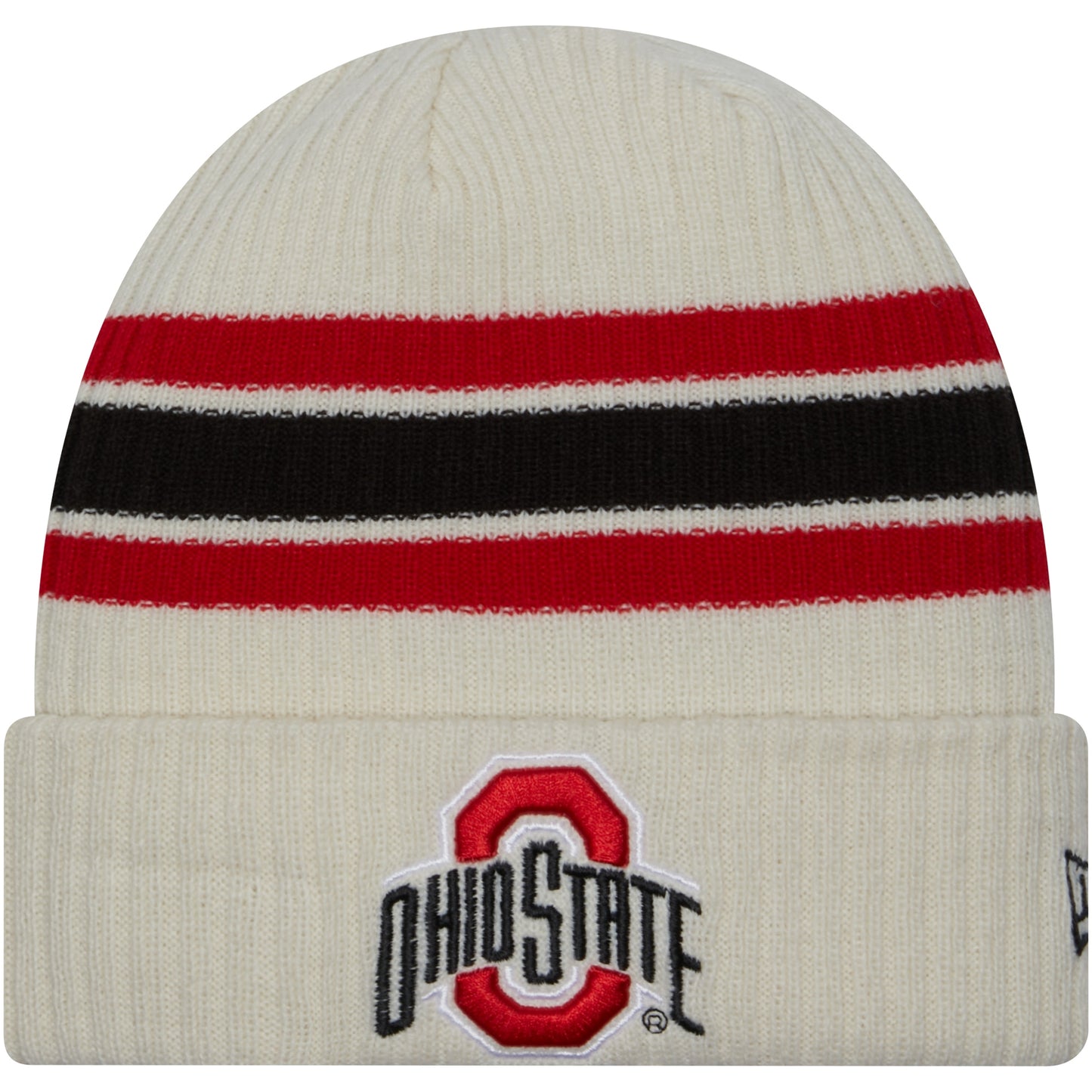 Men's New Era Cream Ohio State Buckeyes Vintage Cuffed Knit Hat