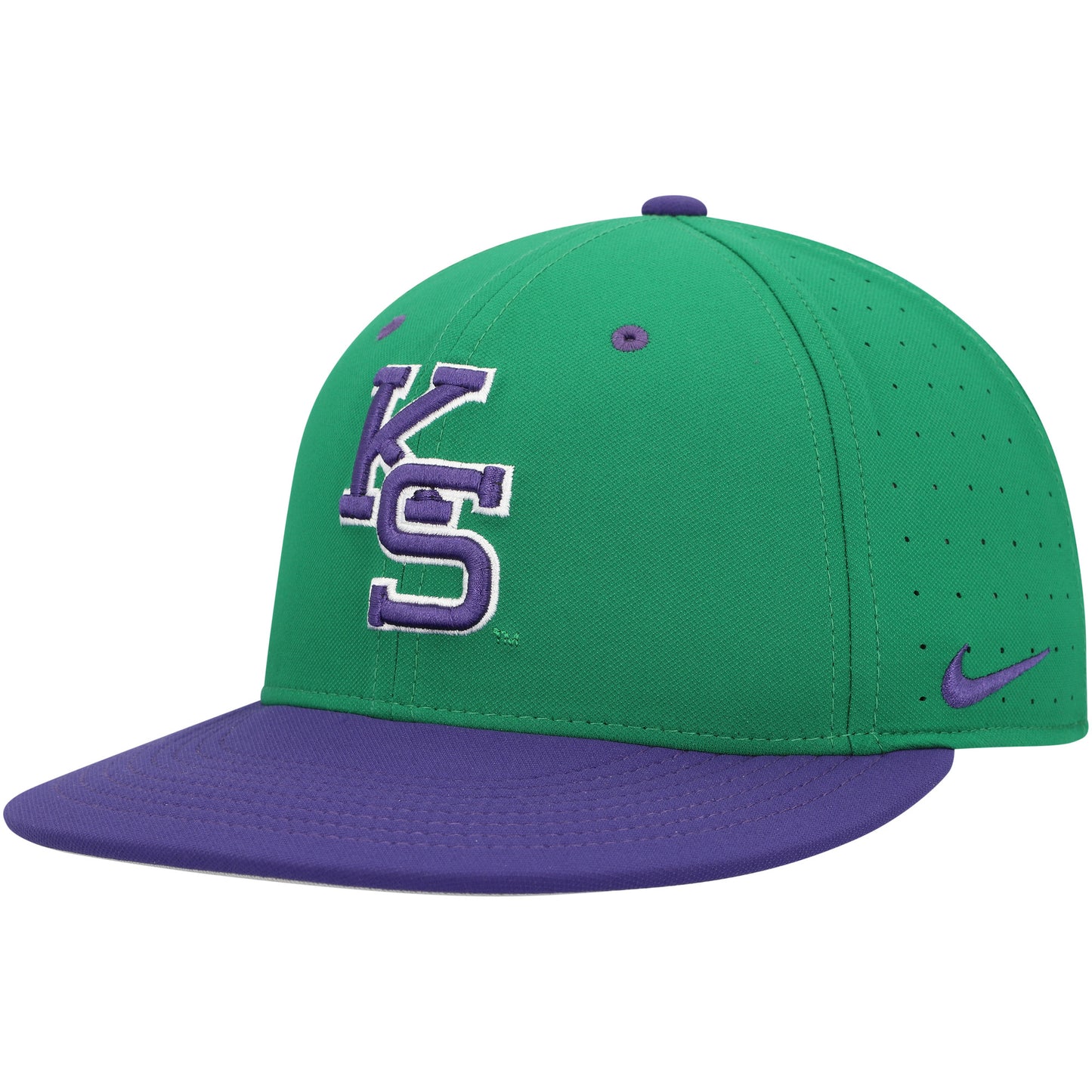 Men's Nike Green Kansas State Wildcats Aero True Baseball Performance Fitted Hat