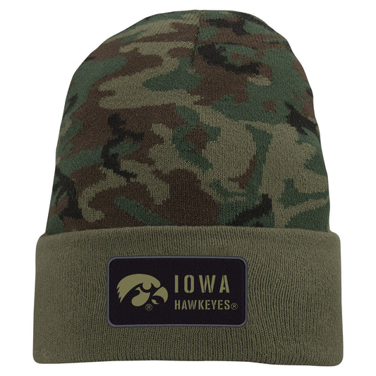 Men's Nike Camo Iowa Hawkeyes Military Pack Cuffed Knit Hat