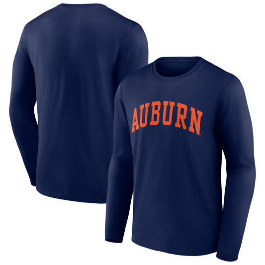 Men's Navy Auburn Tigers Basic Arch Long Sleeve T-Shirt
