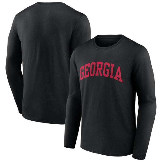 Men's Black Georgia Bulldogs Basic Arch Long Sleeve T-Shirt