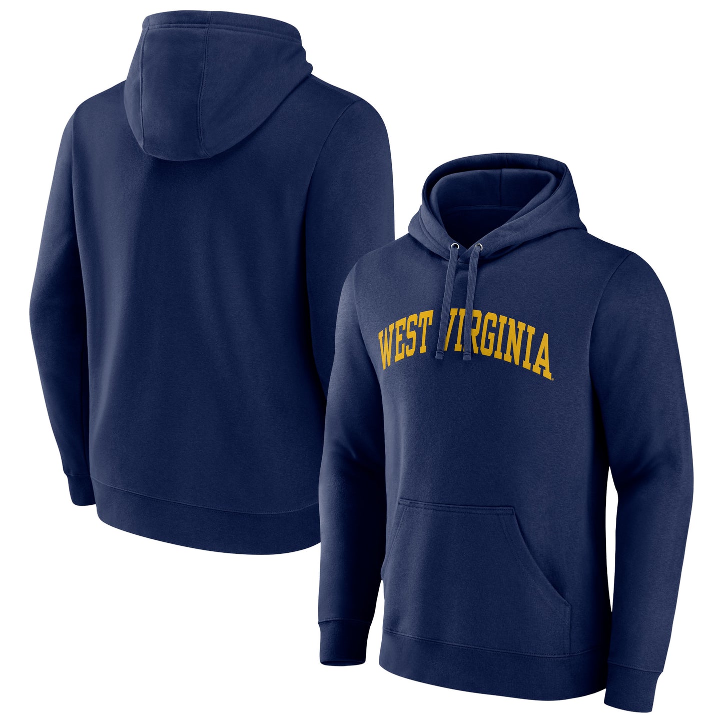 Men's Navy West Virginia Mountaineers Basic Arch Pullover Hoodie