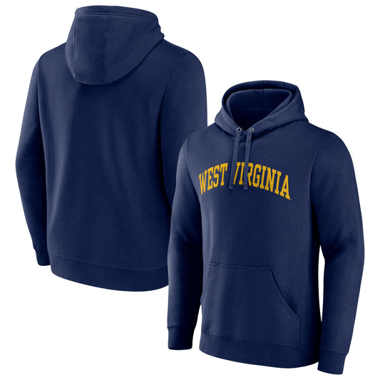 Men's Navy West Virginia Mountaineers Basic Arch Pullover Hoodie