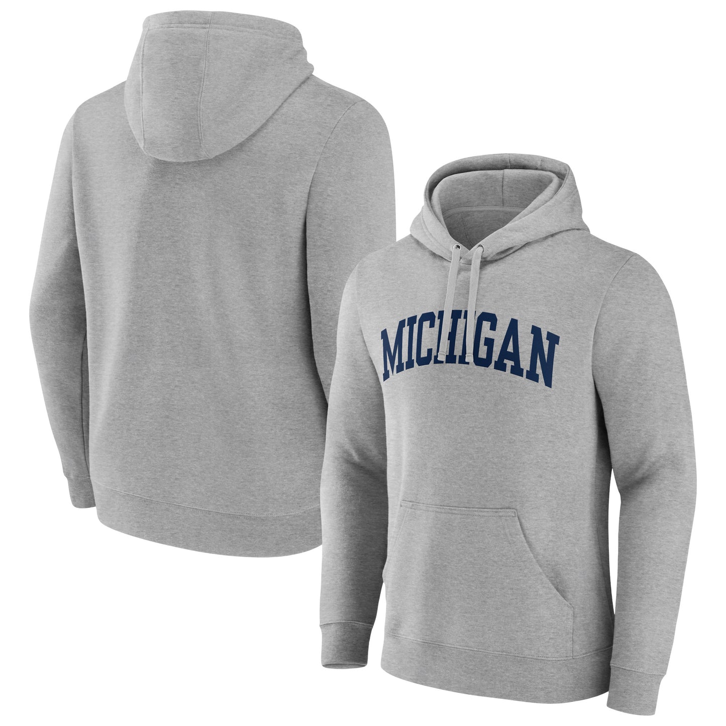 Men's Gray Michigan Wolverines Basic Arch Pullover Hoodie