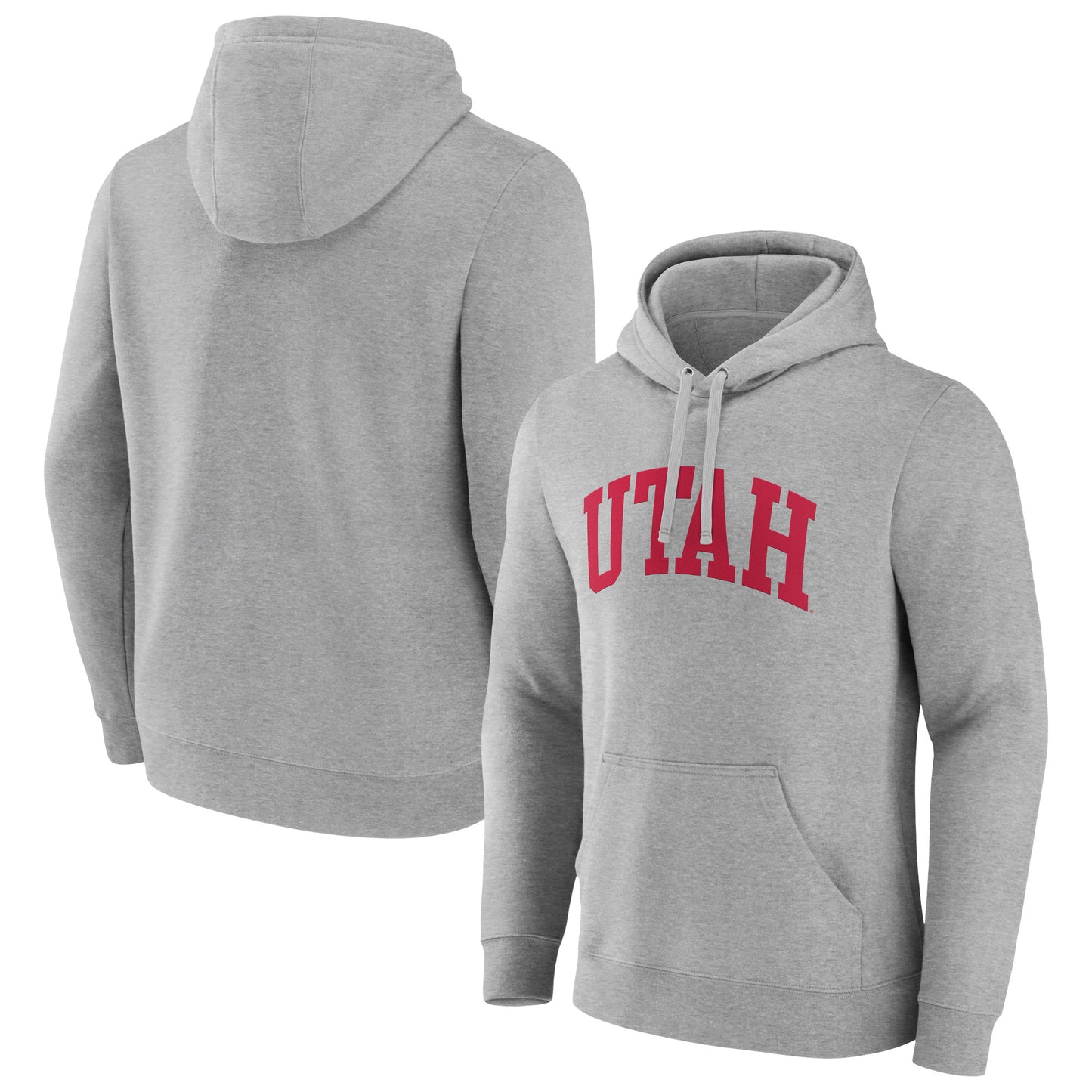 Men's Gray Utah Utes Basic Arch Pullover Hoodie