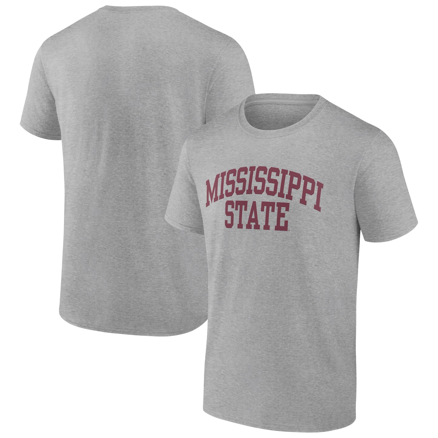 Men's Heather Gray Mississippi State Bulldogs Basic Arch T-Shirt