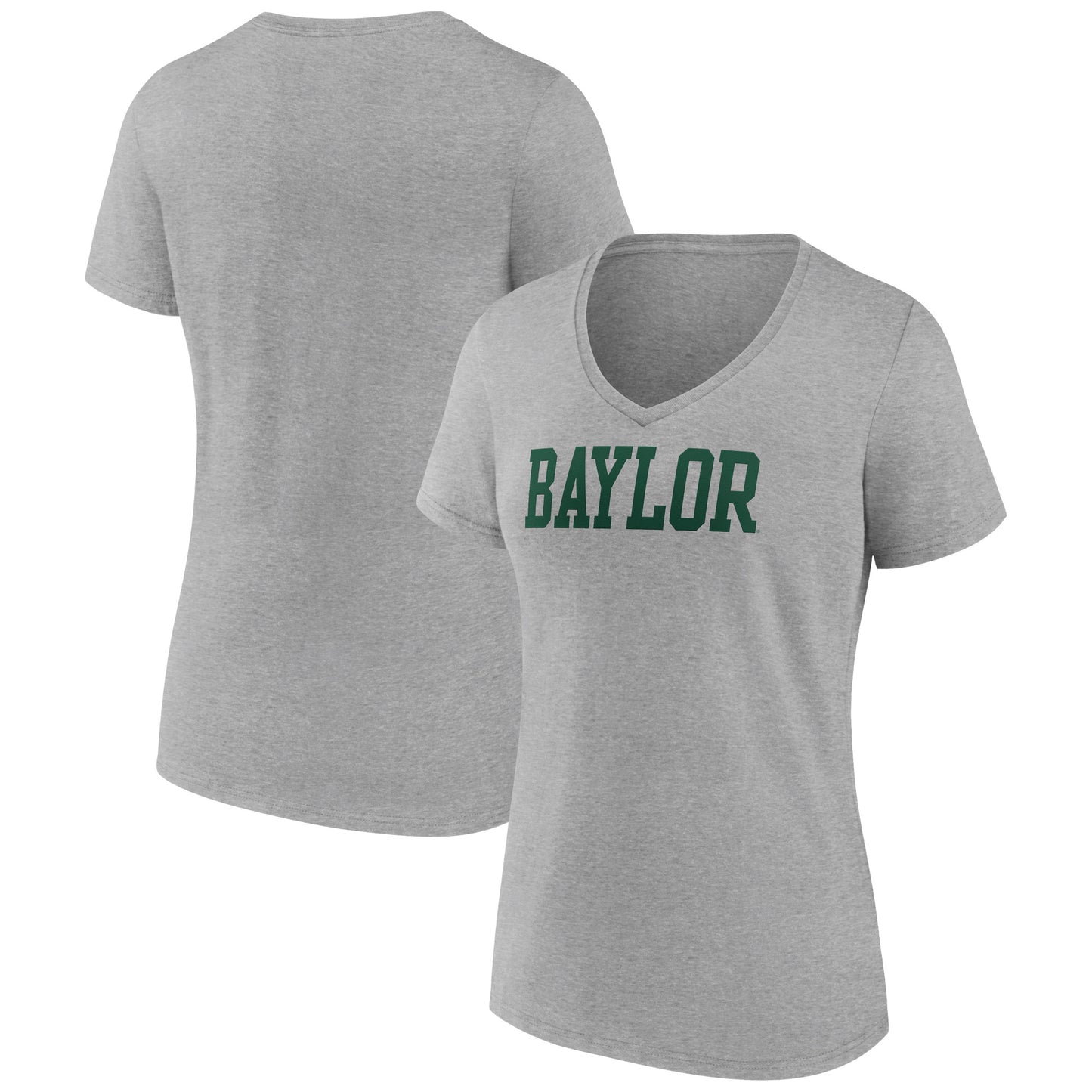 Women's Gray Baylor Bears Basic Arch V-Neck T-Shirt