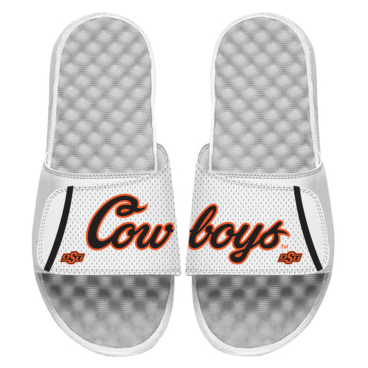 Youth ISlide  White Oklahoma State Cowboys Basketball Jersey Pack Slide Sandals