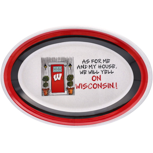 Wisconsin Badgers As for Me Large Oval Tray